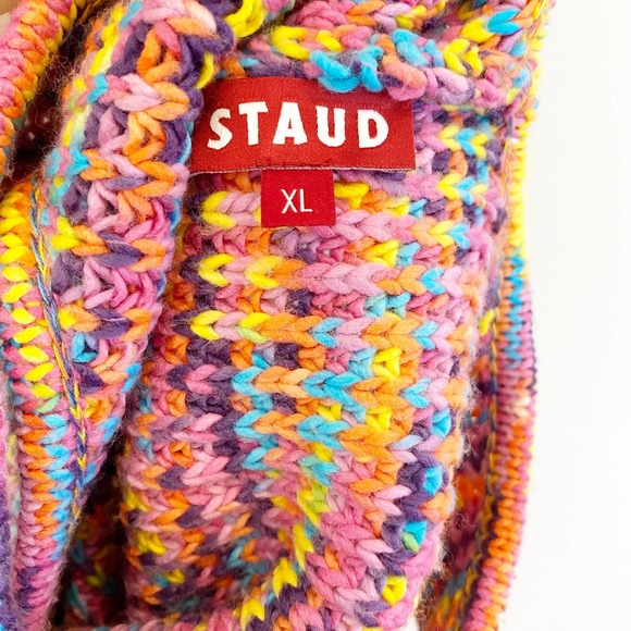 Staud Gardenia Mini Knit Dress xl colorful Barbie - Picture 8 of 12